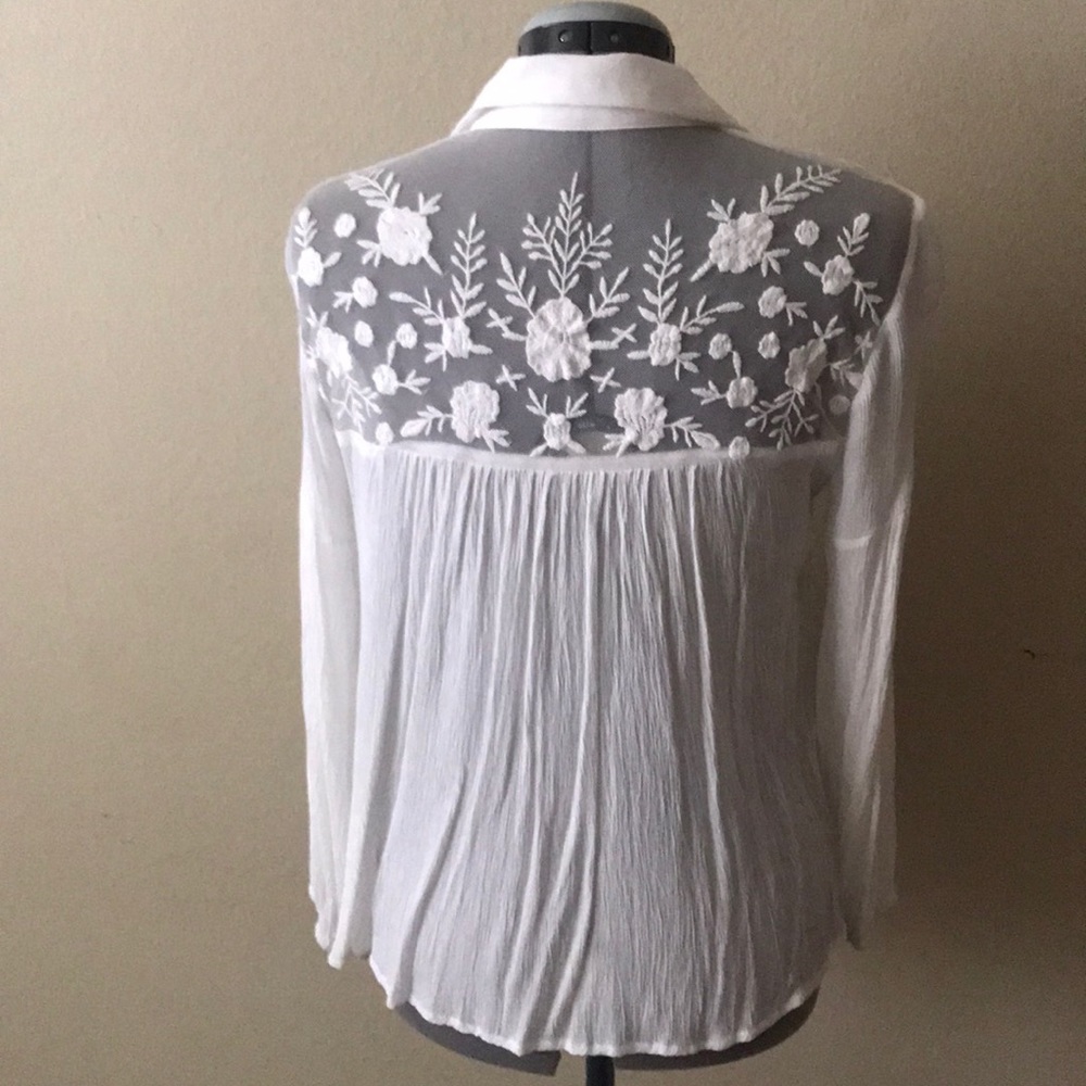 Lace Detail Button Down Blouse - image 3